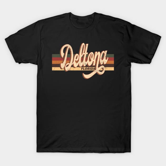 Deltona Florida Retro Vintage 70s 80s Design T-Shirt by Happy as I travel